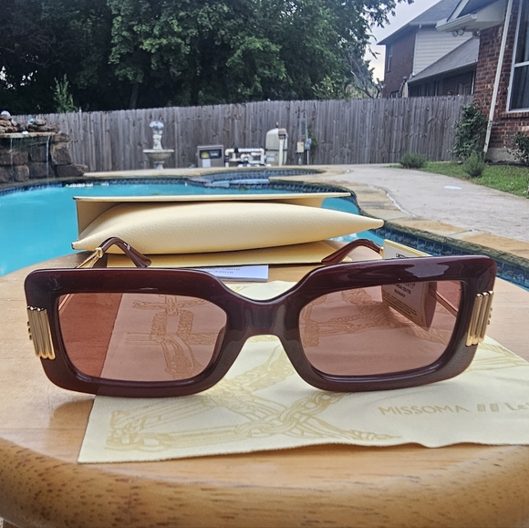 NWT LE SPECS X MISSOMA Orion Ridge LMI2231728 Burgundy Square Sunglasses - Picture 7 of 12